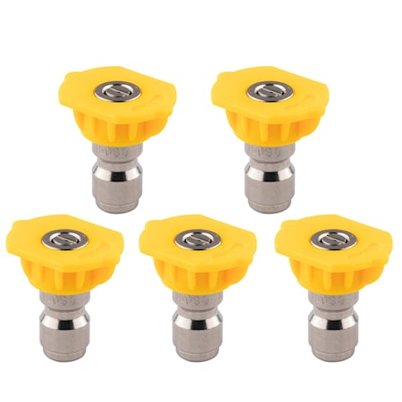 Clean Strike Pressure Washer Spray Nozzle Tips, 15-Degree Yellow, 1/4 Inch 5PK (3.0 Orifice) CS-1030